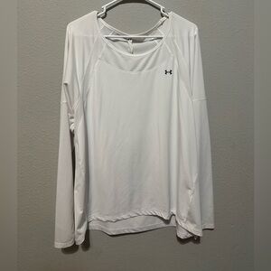 Under armour white light weight long sleeve running shirt